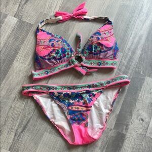 Victoria’s Sexret Pink and Blue Paisley Bikini